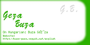 geza buza business card